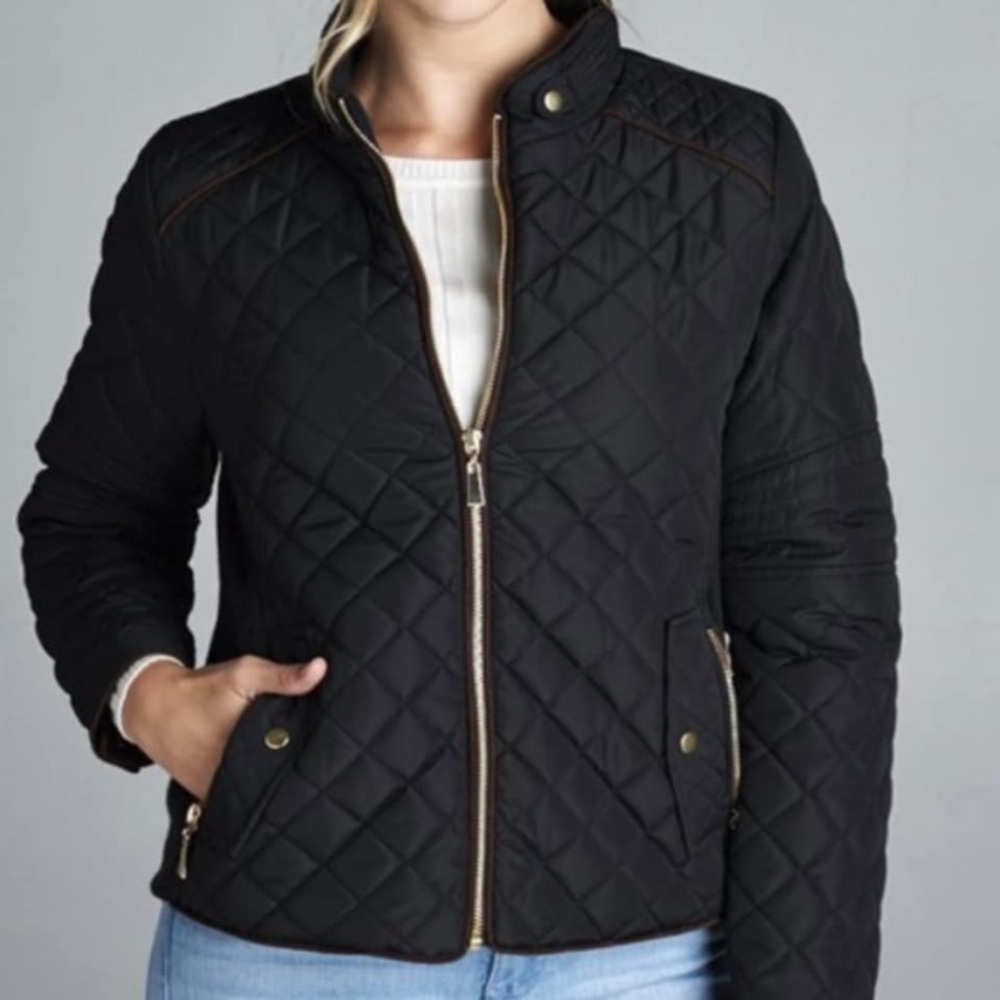 NWOT black quilted jacket!
